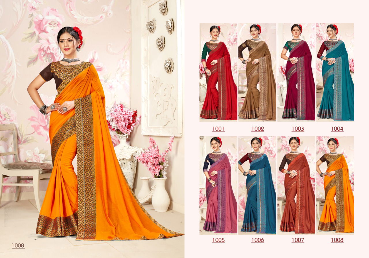 Ronisha Goldie Latest Designer Embroidery Work Blouse With Party Wear Silk Saree Collection 